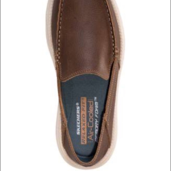 New Skechers STATUS-BRENSON Relaxed Fit Air-Cooled Memory Foam Brown Mens - Picture 10 of 14